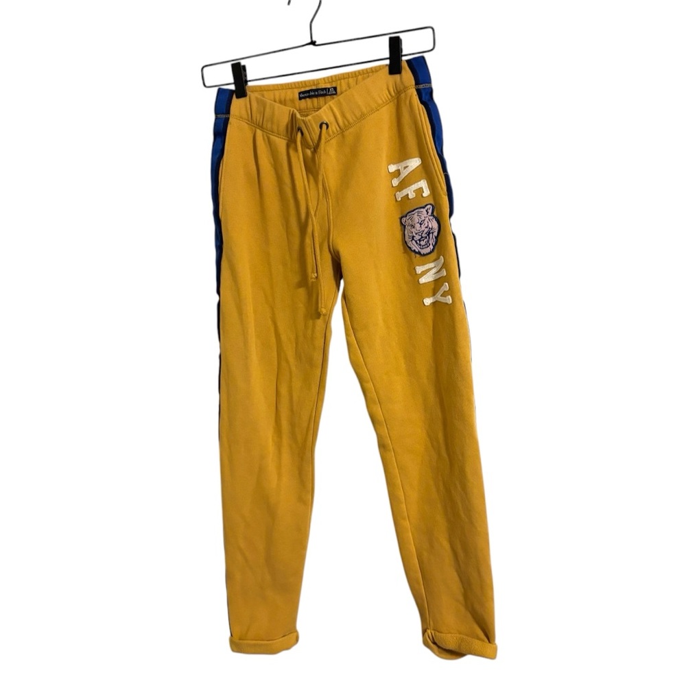 Abercrombie‎ & Fitch Yellow Blue Stripe New York Jogger Sweatpants XS